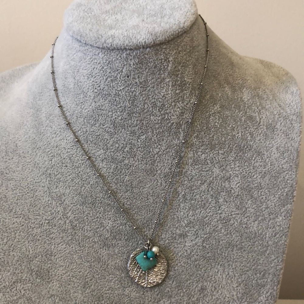 Lia Sophia turquoise leaf necklace